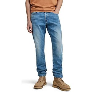 G-STAR RAW 3301 Heren rechte spijkerbroek met strepen. Kleur: (afgesleten azuur)blauw (Worn in Azure B631-A795), 40W/38L