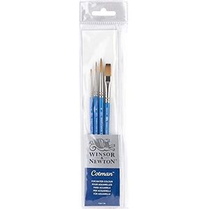 Winsor & Newton Cotman Aquarelpenseel, korte handgreep, 4 stuks
