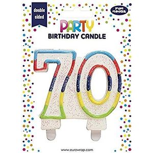 Clairefontaine 6834-70C – een verjaardagskaars – nummer 70 – decoratie voor taarten, topper voor taarten, verjaardagen voor kinderen en volwassenen