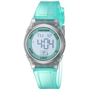 Armitron Sport Digitaal chronograaf dameshorloge met matte hars armband, Blauwgroen, strap