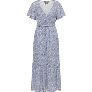 DreiMaster Vintage casual jurk voor dames, grijs, blauw en wit wol