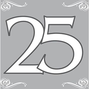 Folat - Zilveren servetten, 25 jaar, 33 x 33 cm, 20 stuks