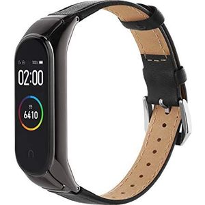 Hianjoo Bandje compatibel met Xiaomi Mi Band 4, leren reservebandje, accessoires met metalen gesp, compatibel met Mi Smart Band 4