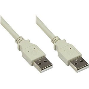 Good Connections 1 m USB 2.0 mannelijke A naar A-stekker aansluitkabel met bladafscherming en OFC koperen vlechtwerk, grijs