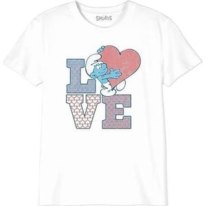 Les Schtroumpfs T-shirt voor meisjes, wit, 8 jaar, Wit.