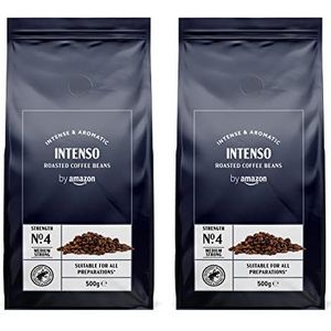 by Amazon Koffiebonen, Caffé Intenso, medium geroosterd, 500 g, 2 stuks, Rainforest Alliance gecertificeerd