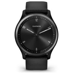Garmin vívomove Sport Smartwatch met mechanische wijzers en touchscreen, grijs met zwarte armband, behuizing 40 mm (gereviseerd), zwart, één maat, zwart.