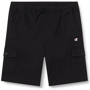 Champion Legacy Icons Tonal Logo B-Garment Washed Cargo Shorts Kinderen en tieners, zwart.