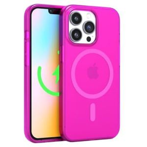 FELONY CASE - iPhone 13 Pro Max hoes transparant neon roze telefoonhoes compatibel met Magsafe - 360 graden schokbestendige beschermhoes ontworpen voor Apple iPhone 13 Pro Max