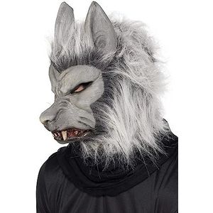 Smiffys 24130 Kostuum voor volwassenen, wolfsmasker, volledig hoofd, latex