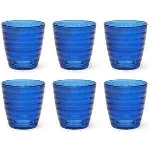 Excelsa Porto Cervo waterglazen, blauw, glas, inhoud 270 ml, 6 stuks