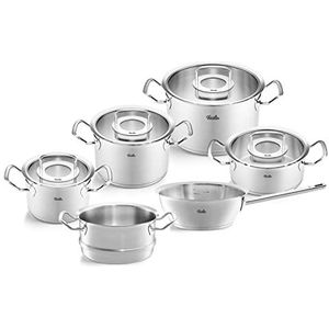 Fissler Original-Profi Collection 2022 Pannenset met Steelpan, Stoominzet en Glasdeksels, 6-delig