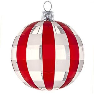 6 stuks decoratieve ballen (Ø 8 cm) van mondgeblazen, met de hand gedecoreerd glas voor kerstboom