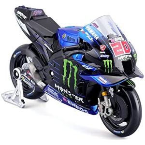 Maisto - Yamaha Factory - Moto GP Racing - #20 Fabio Quartararo - Motorfiets replica - Schaal 1:18 - Nieuwigheid FA 2022 - Verzamelvoertuig - Miniatuur voor kinderen