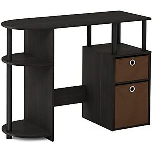 Furinno Jaya Simplist studiebureau met laden voor bakken, espresso, dicht hout, bruin, eenheidsmaat