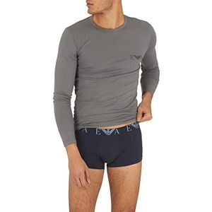 Emporio Armani Megalogo Short Sleeve Slim Fit T-shirt voor heren, pewter, S, Tinnen