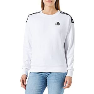 Kappa Sweat-shirt pour femme Coupe droite, Blanc éclatant., L