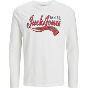 JACK & JONES Jjelogo Tee Ls O-hals 2 Col Aw23 Sn T-shirt voor heren, Cloud Danser