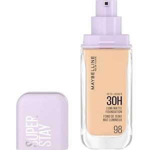 Maybelline New York 30H Lumi Matte Foundation - Langdurige ultra frisse look met matte afwerking - Bouwbare en lichtreflecterende foundation - Kleur: 98 zeer helder - Warm - Superstay