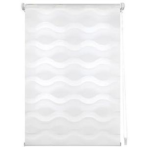 INTERBLIND Rolgordijn voor nacht en dag, dubbellaags, golvend, afmetingen 62 x 150 cm, veelzijdig rolgordijn, ophangen, schroeven en lijmen, stofmaat 59 x 145 cm