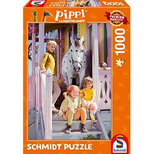 Schmidt Spiele 57572 Pippi lange kousen en zijn vrienden, puzzel van 1000 stukjes