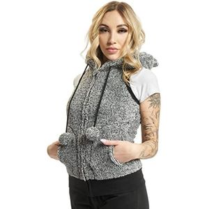 Urban Classics Ladies Melange Teddy Vest voor dames, meerkleurig (zwart/wit 00050)