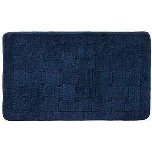 Emma Barclay Orkney Badmat met arcerend patroon, marineblauw, 45 x 75 cm