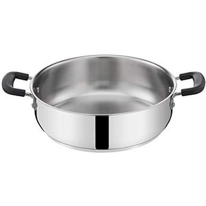 Lagostina Praktische steelpan, 2 handgrepen, voor inductie, grijs, 26 cm, staal 18/10