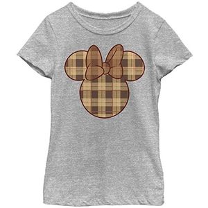 Disney Mickey and Friends Minnie Fall Plaid Fill Girls T-shirt Athletic Heather, XS, grijs gemêleerd, Athletic XS, Athletic grijs gemêleerd
