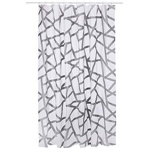 Spirella Lifestyle kunststof gordijn, Bizarre Silver 180 x 200 1113119, wit, standaard