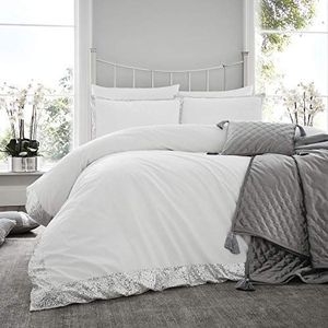 By Caprice Hepburn beddengoedset met pailletten, super kingsize bed, zilverkleurig/wit