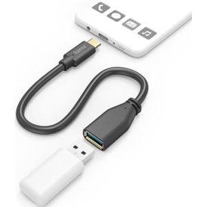 Hama USB-adapter, C-aansluiting, USB-A-stekker (gouden stekker, 5 Gbit/s, 0,15 m kabel, OTG) zwart