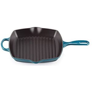 Le Creuset Signature 20183266420422 Grillpan van gietijzer, met extra greep en 2 schenkneuzen, 26 x 26 cm