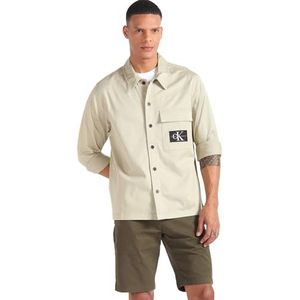 Calvin Klein Jeans Utility Shirt Casual Overhemden Heren, Plaza Taupe