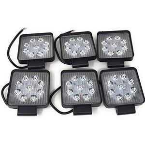 TEMPO DI SALDI 6 x LED-spot, 27 W, vierkant, 9 LED's, 3 W, diepte, auto, boot
