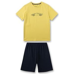 Sanetta Pyjama garçon court jaune | Pyjama en coton de haute qualité et confortable pour garçons. Ensemble de pyjama pour garçon, Citron soure, 176
