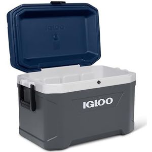 IGLOO MaxCold Koelbox, kunststof, asgrijs, blauw, 51 liter