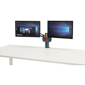 Kensington Monitorhouder - dubbele monitorhouder - ergonomische houder voor VESA compatibel (tot 24 inch) met SmartFit-systeem (K60273WW), titanium