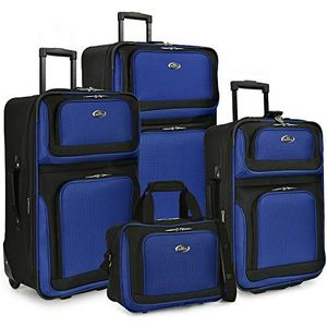 U.S. Traveler New Yorker Koffer Set 4 stuks zilvergrijs, Blauw, One Size, new yorker koffer 4-delig blauw