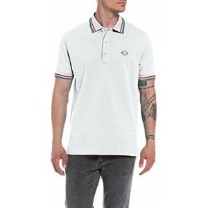 REPLAY Poloshirt voor heren, 801 wit, XL, 801, wit