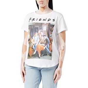 FRIENDS Dames T-shirt met figuren, Wit (wit wit)