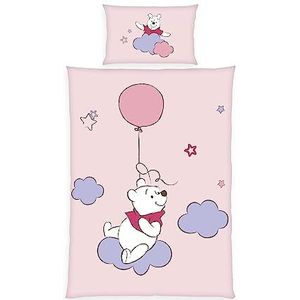 Disney Winnie de Poeh Baby Bed Linen versterkt roze 100 x 135 + 40 x 60 cm