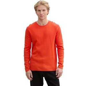 TOM TAILOR Denim Pull pour homme, 21559 - Deep Fiery Orange, M