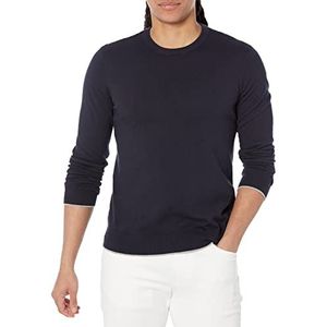 Armani Exchange Herentrui met ronde hals met geborduurd logo op de voorkant, Blauw