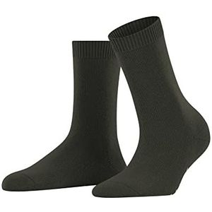 FALKE Cosy Wool Sokken voor dames, merinowol, kasjmier, wit, zwart, meer warme kleuren, voor de winter, zonder patroon, 1 paar, groen (Military 7826)