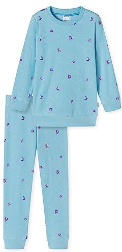 Schiesser Pyjama voor meisjes, warme kwaliteit, badstof, fleece, interlock, maat 92-140, Aqua_179958