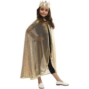 Rubies Prinsessenaccessoireset in roségoud glanzend voor meisjes en jongens, cape en gouden kroon, accessoires voor carnaval, feestjes en verjaardagen