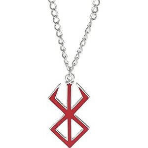 Berserk amulet halsketting met talisman teken legering hanger ketting unisex voor stripfans (rood), zink, Zink Lak Zink