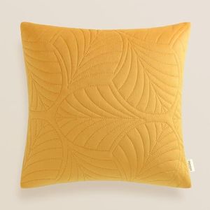 ROOM99 Feel Decoratieve kussensloop, 45 x 45 cm, esthetisch, modern, voor slaapkamer en woonkamer, fluweel, mosterd