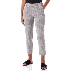 Vila Vivarone Pattern Hw Slim Pants-Noos Pantalon en tissu pour femme, Lentilles marron/carreaux : noir/bouleau, 64